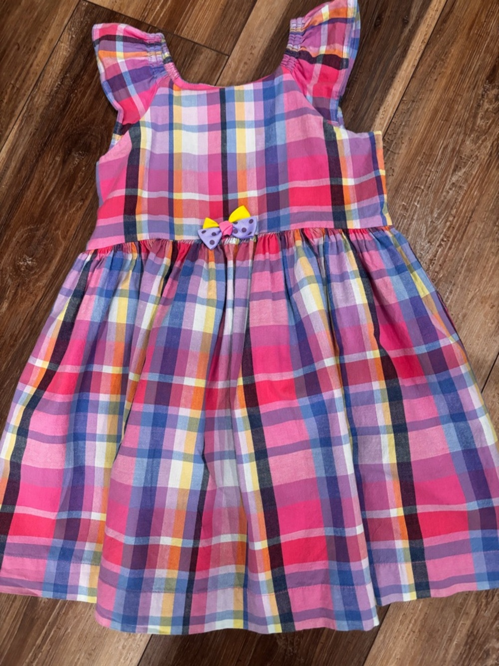 GAP Multicolor Plaid Cotton Sundress with Bow Accent